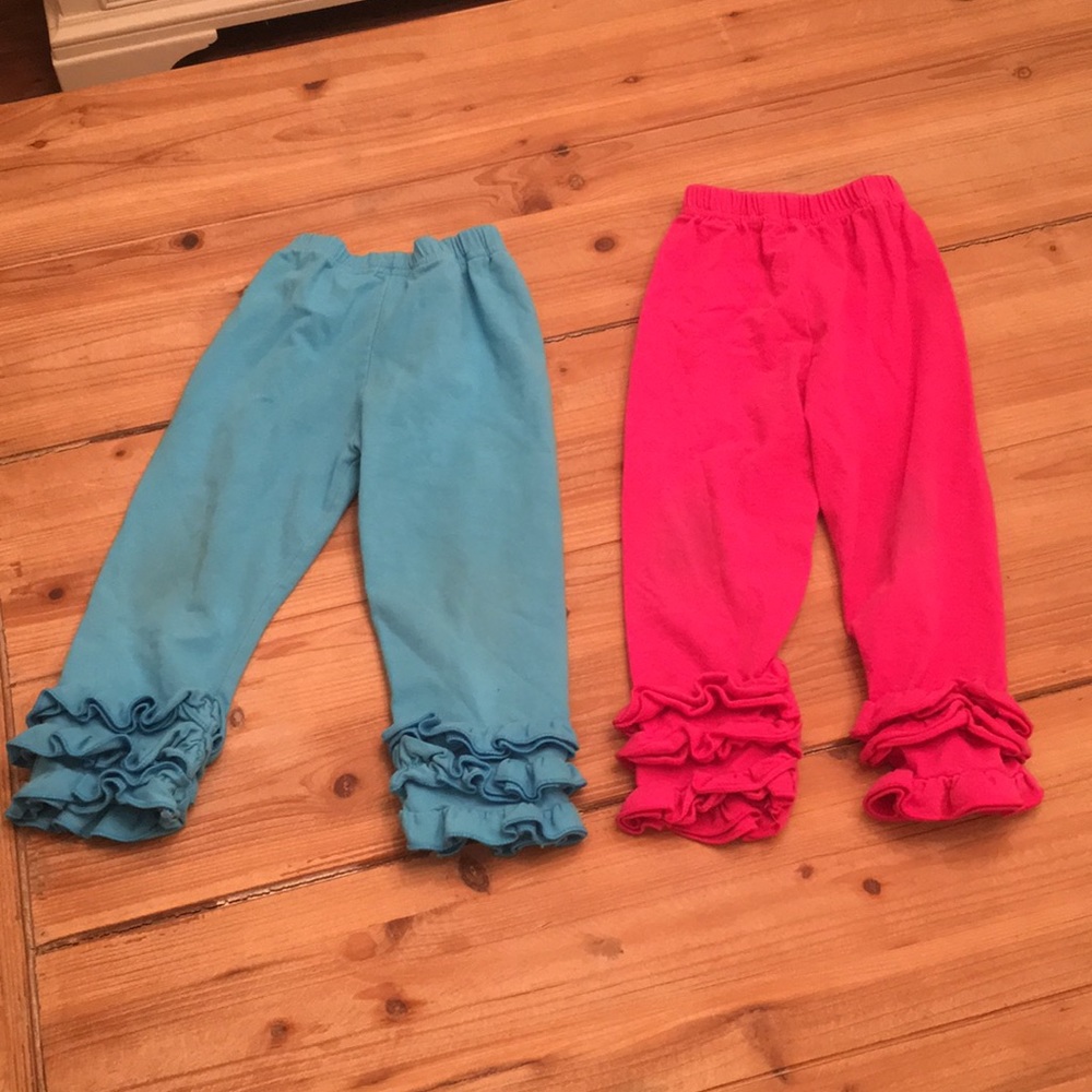 Two pair ruffle pants